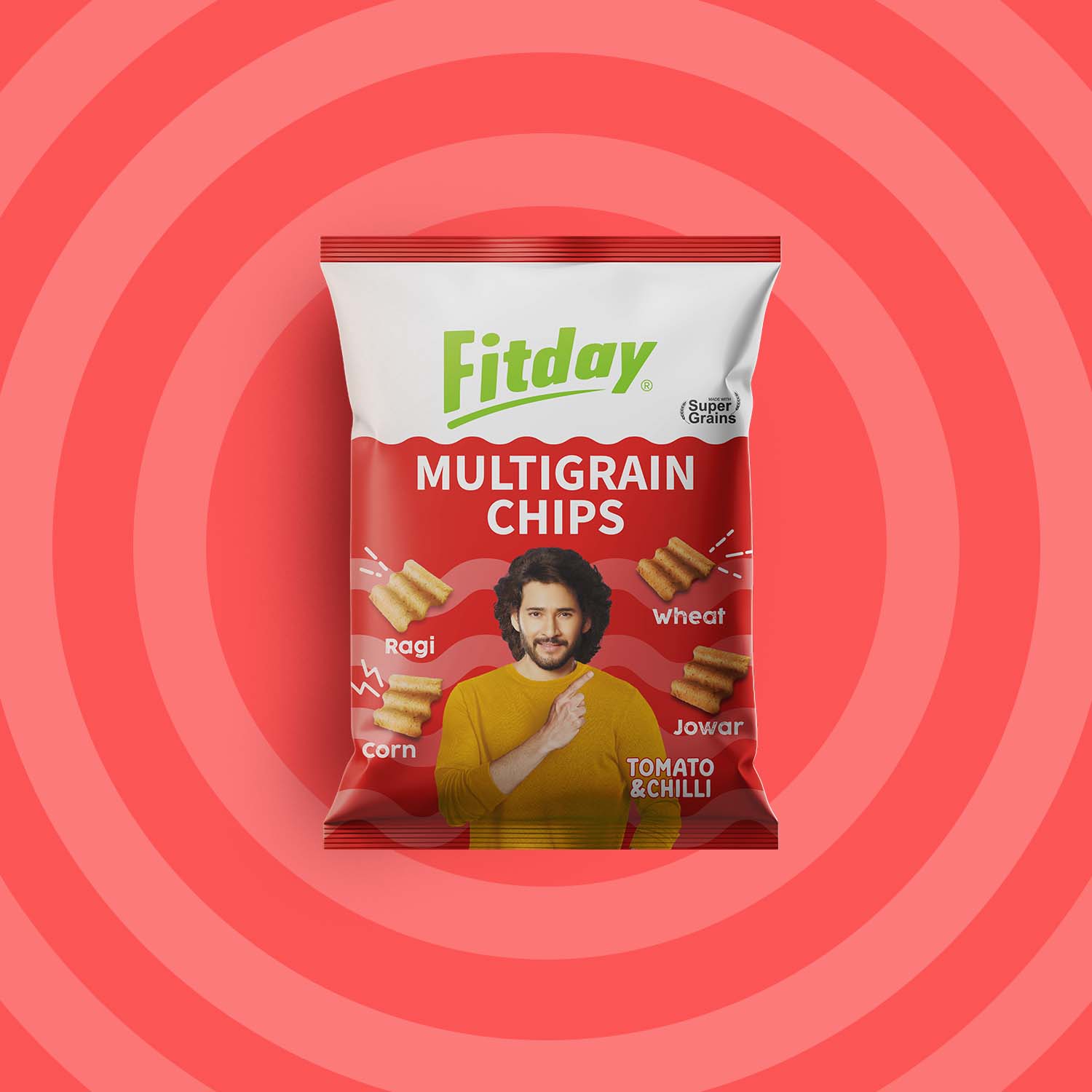 Fitday Multigrain Chips - Tomato & Chilli (35 GM)