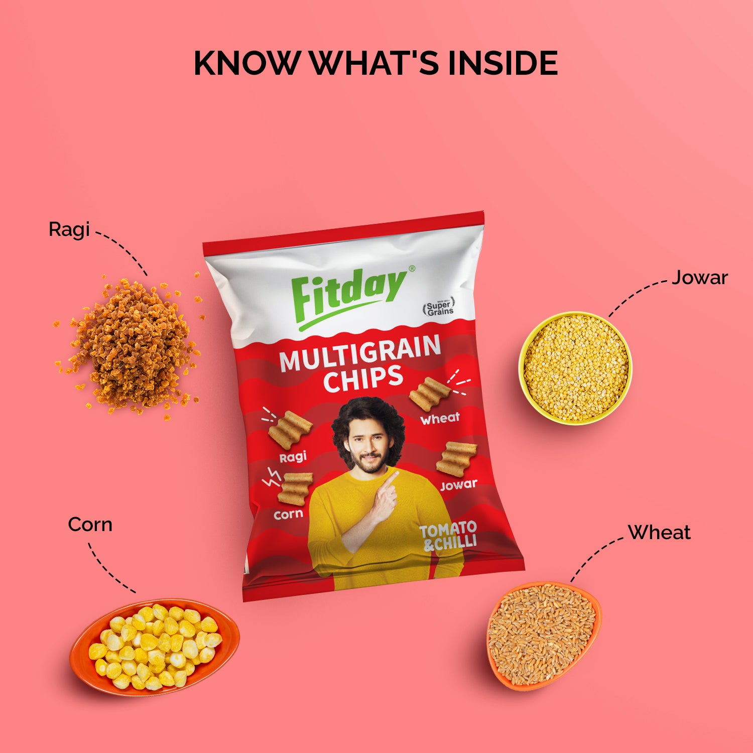 Fitday Multigrain Chips - Tomato & Chilli