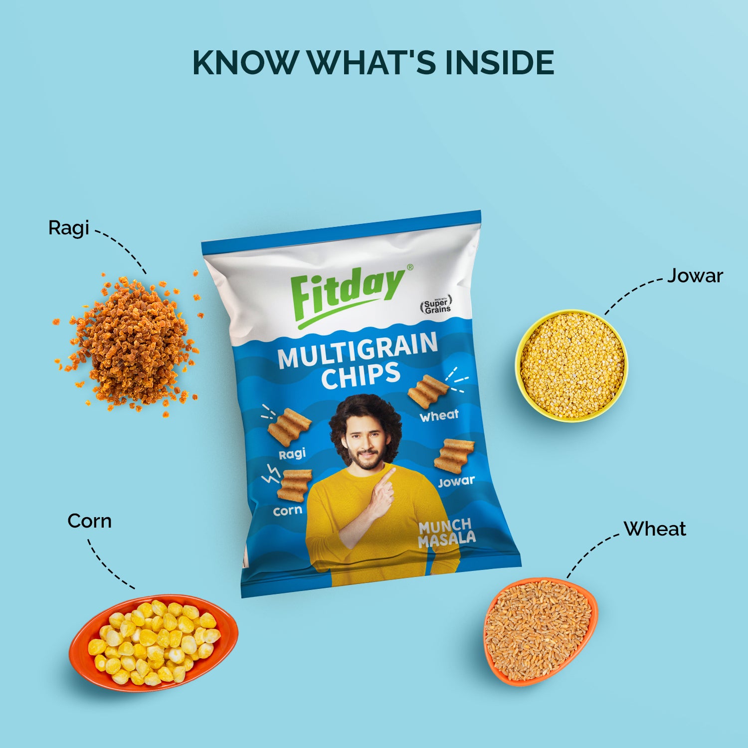 Fitday Multigrain Chips - Munch Masala