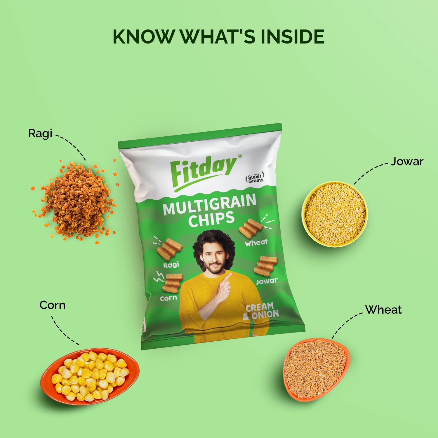 Fitday Multigrain Chips - Cream & Onion
