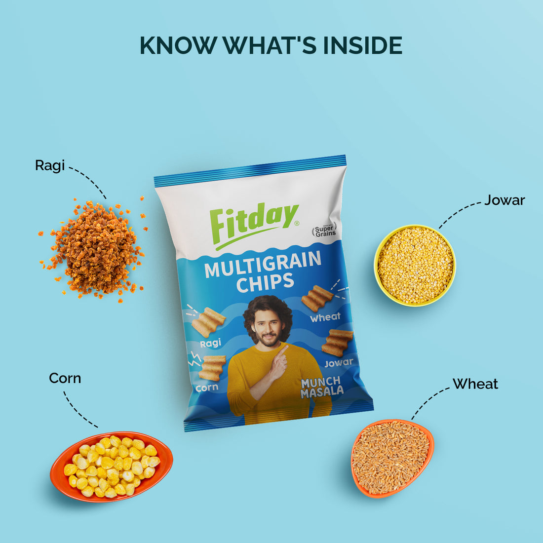 Fitday Multigrain Chips - Munch Masala (80 GM)
