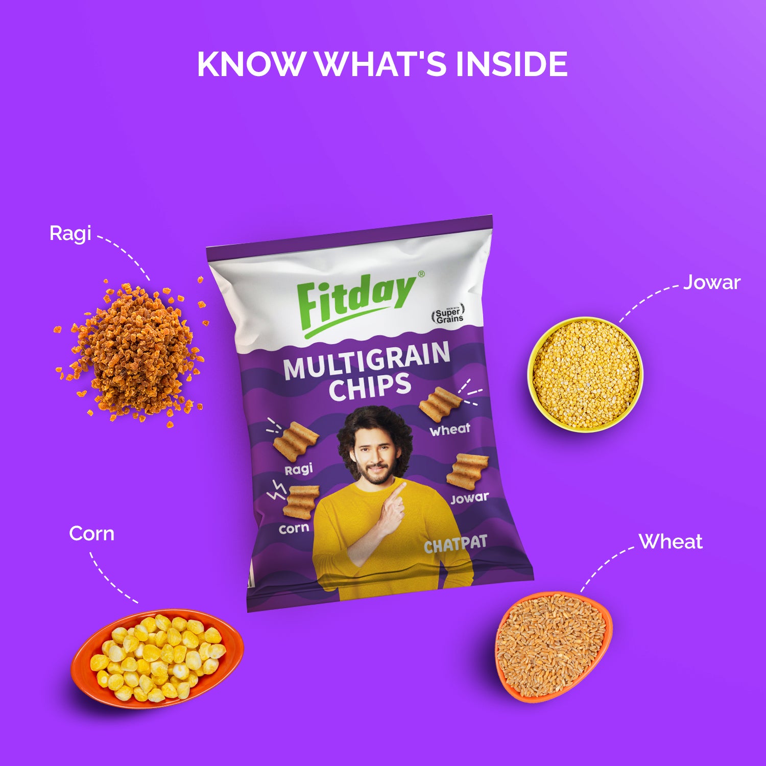 Fitday Multigrain Chips - Chatpat