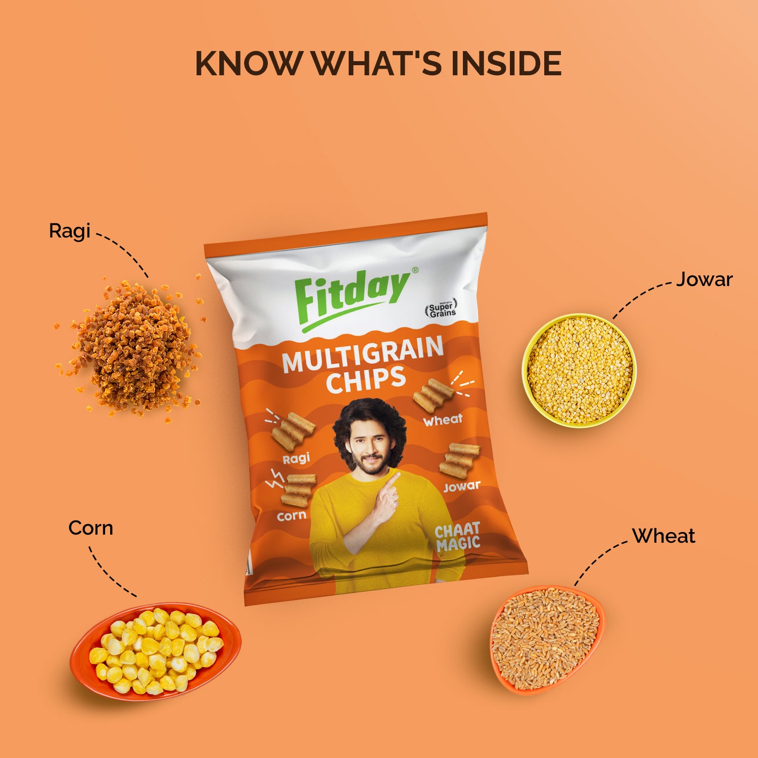 Fitday Multigrain Chips - Chaat Magic