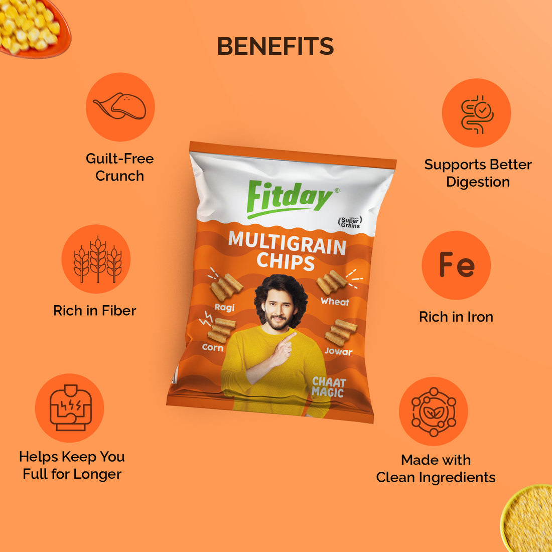Fitday Multigrain Chips - Chaat Magic