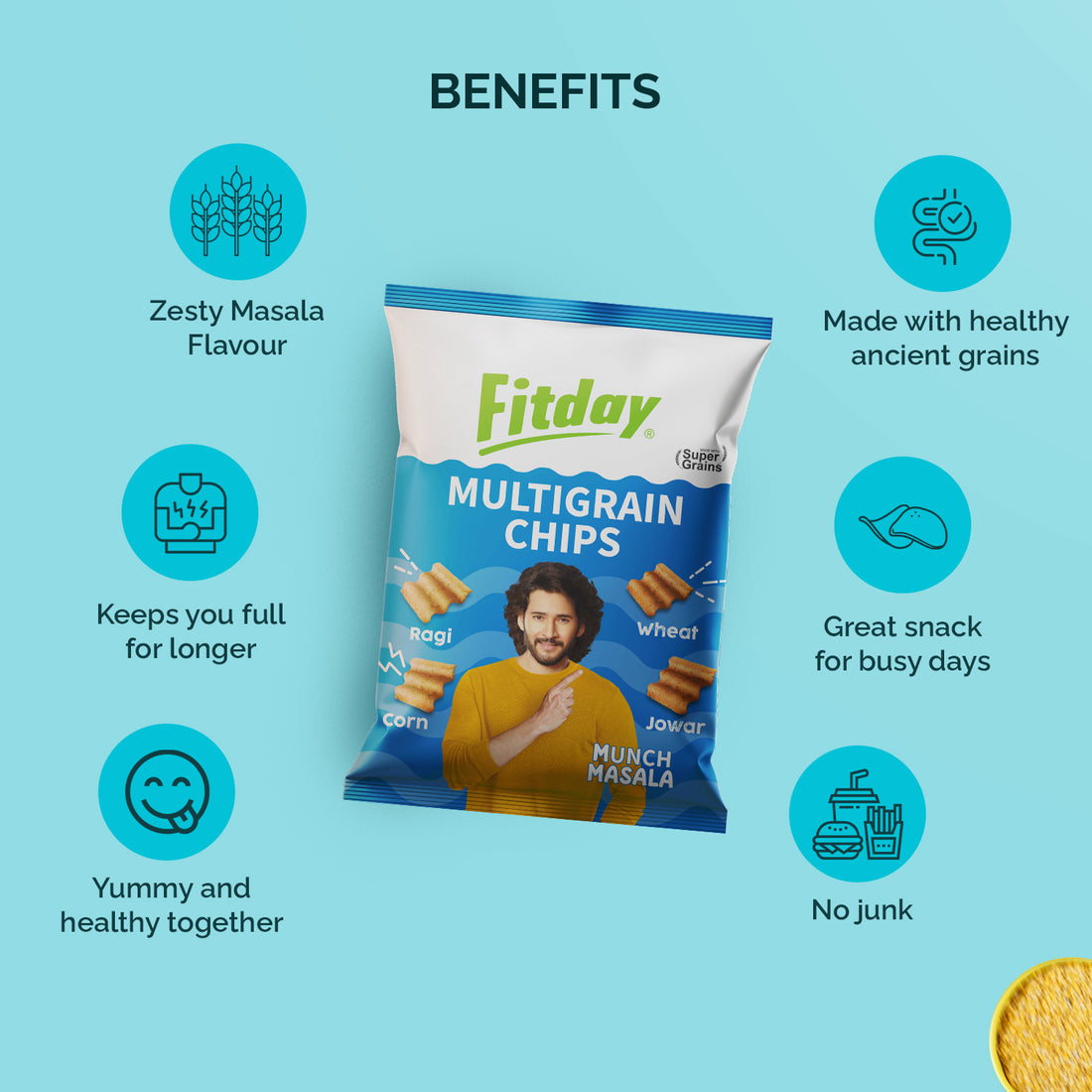 Fitday Multigrain Chips - Munch Masala (80 GM)