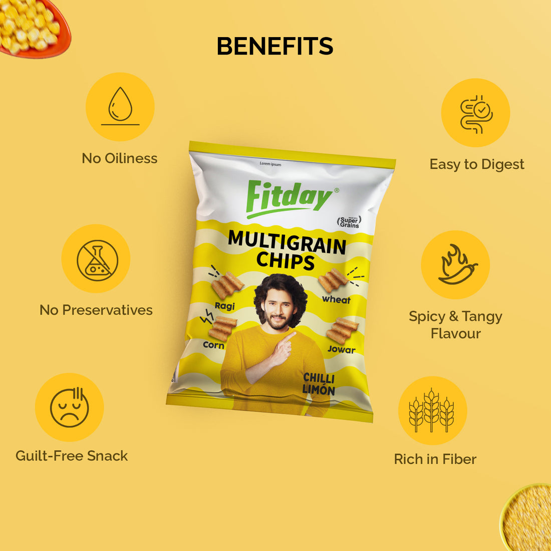 Fitday Multigrain Chips - Chilli & Limon