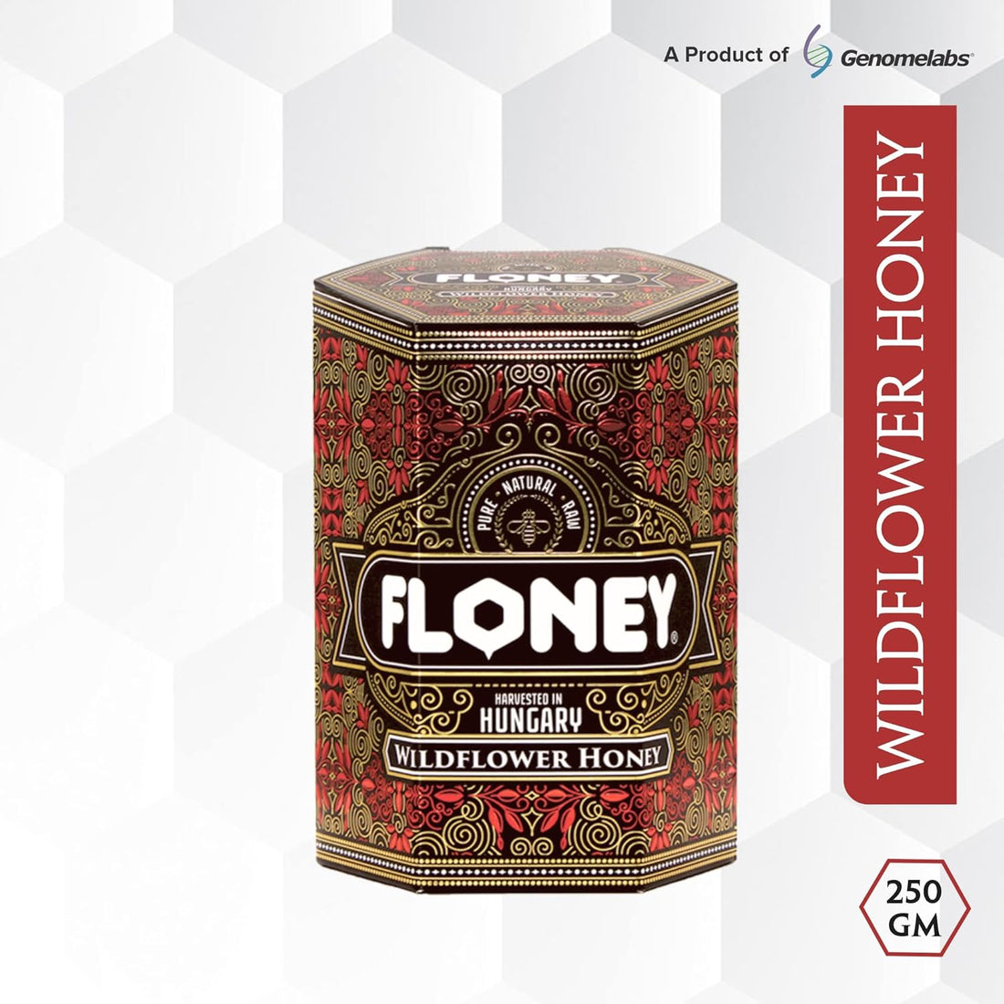 FLONEY Wild Flower Honey - Harvested in Hungary | BPA Free Jar | Pure & Unprocessed | 250 GM