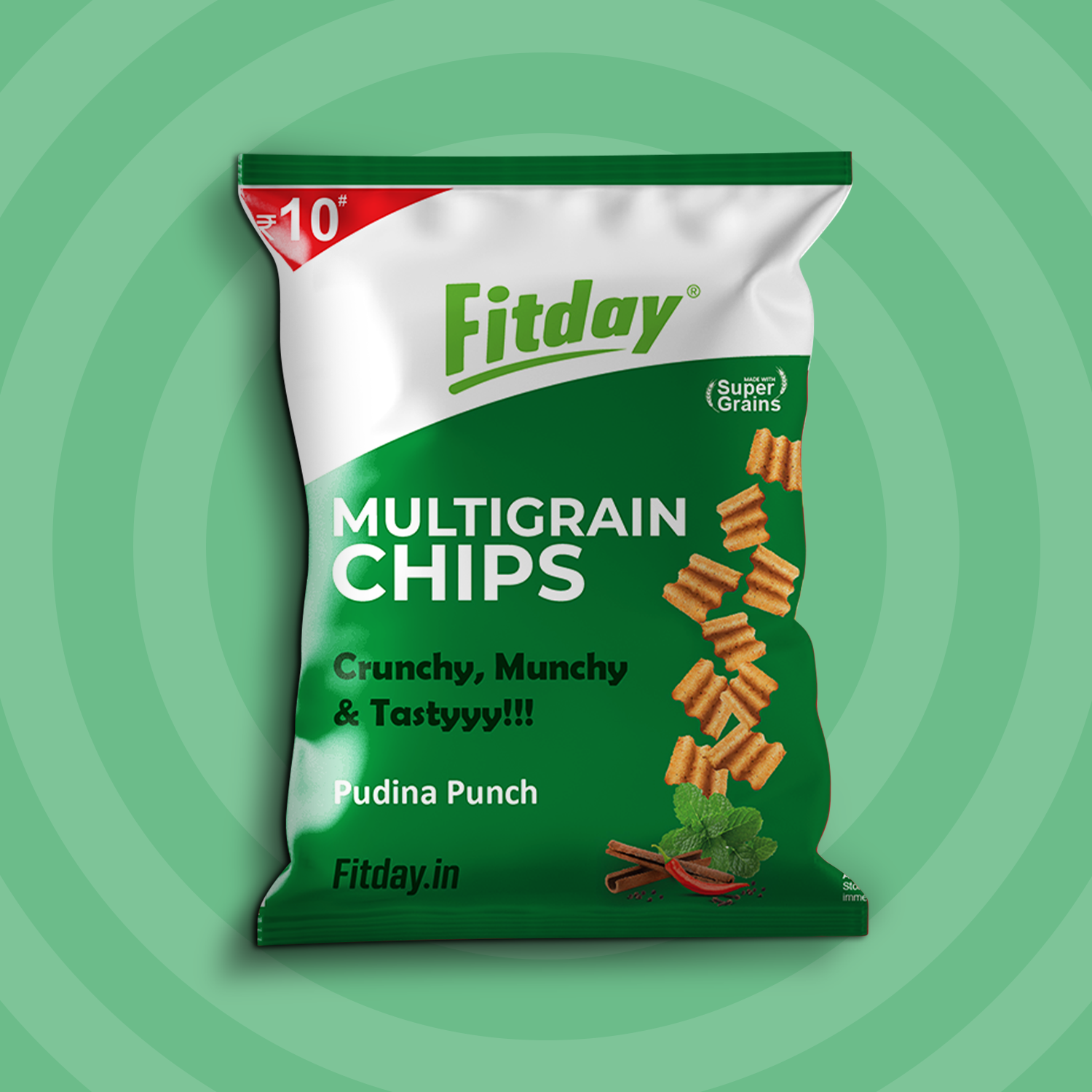 Fitday Multigrain Chips - Pudina Punch