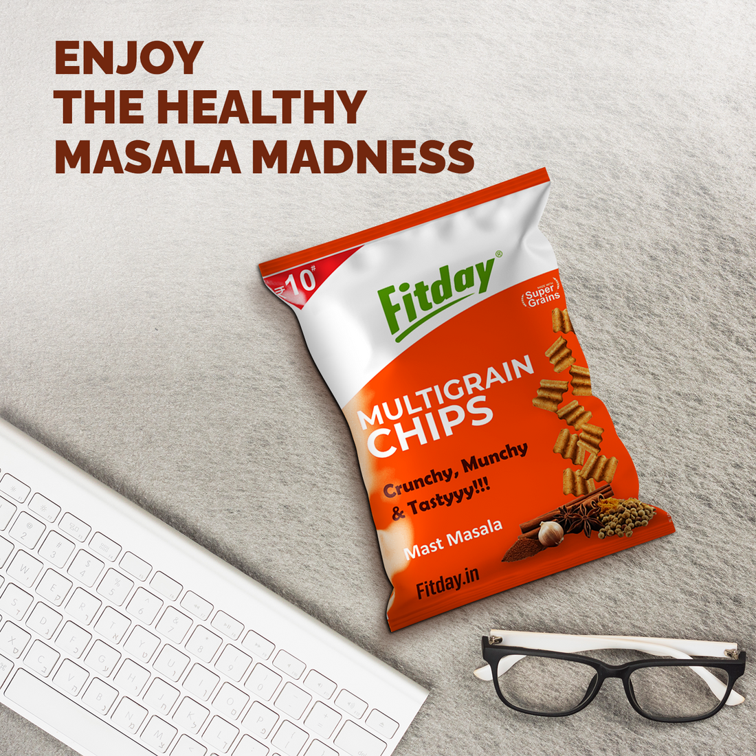 Fitday Multigrain Chips - Masala Masti