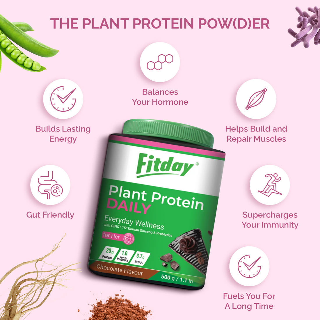 Fitday Plant Protein Powder - Daily for Her