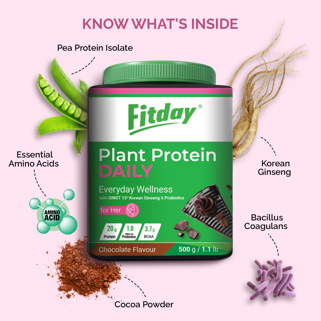 Fitday Plant Protein Powder - Daily for Her
