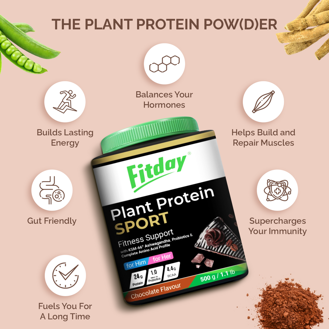 Fitday Plant Protein Sport - Chocolate