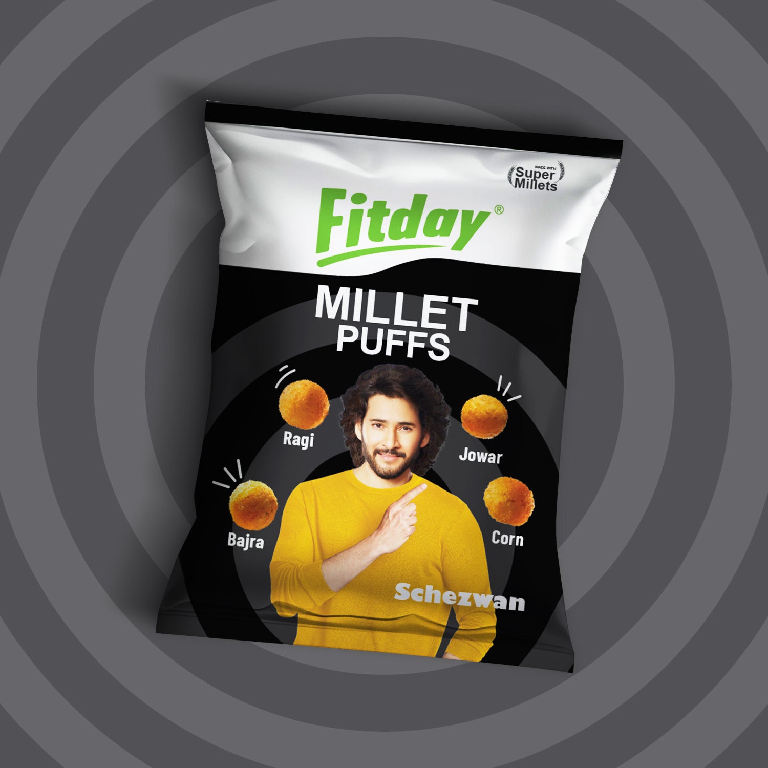 Fitday Millet Puffs - Schezwan