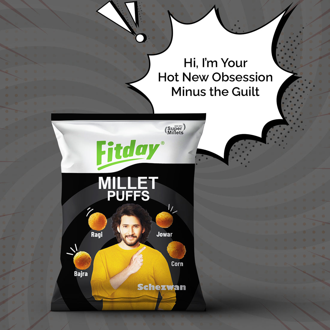 Fitday Millet Puffs - Schezwan