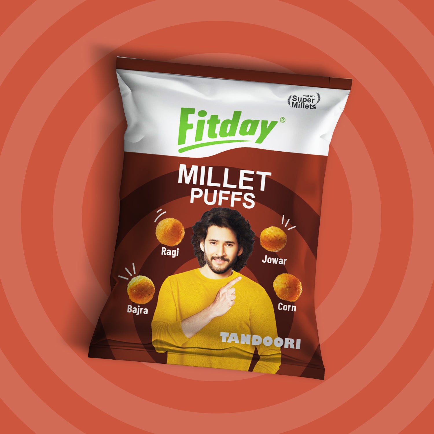 Fitday Millet Puffs - Spicy Tandoori