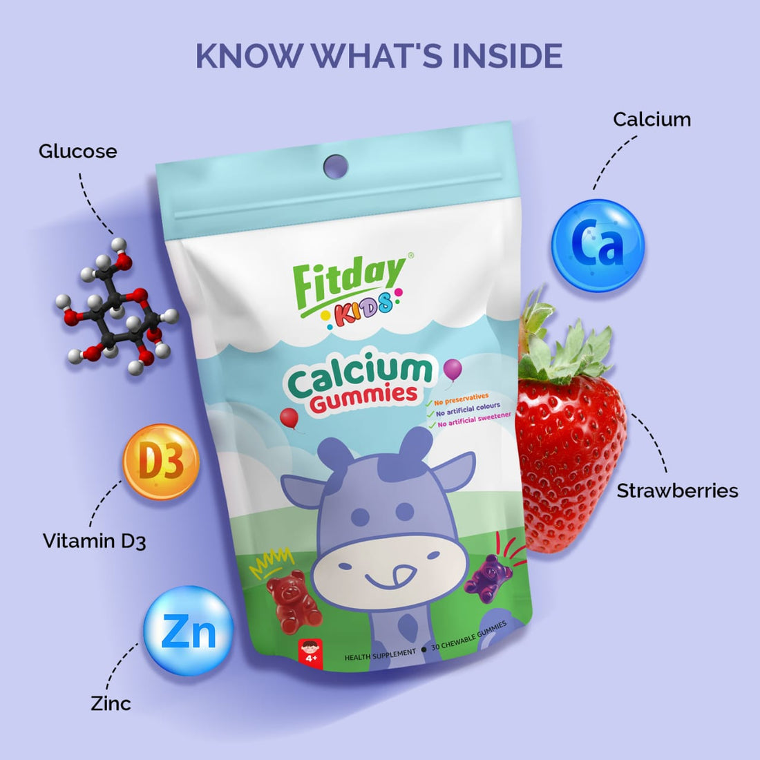 Fitday Calcium Gummies For Kids